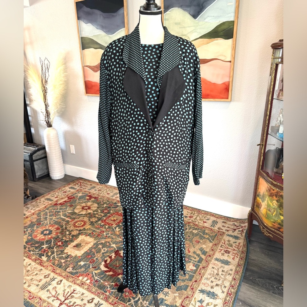 Vintage Carole Little Polka Dot Skirt, Top and Blazer Set